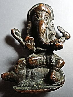 พระพิฆเนศ เนื้อสัมฤทธิ์ หล่อโบราณ ขนาดห้อยบูชา