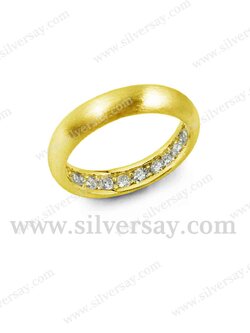 แหวนแก้เคล็ดซ่อนเพชรเก้าเม็ด/คลาสสิค-วงหนา/แลขนแมว/สีทองคำ22k