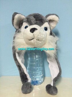 หุ่นสวมหัวรูปสัตว์-(หมวกสวมหัวรูปสุนัข) หมวกขนนุ่มๆ ใช้เพื่อการสอนเล่าเรื่อง การละเล่น หรือเล่นเกมส์การศึกษา จัดส่งฟรี