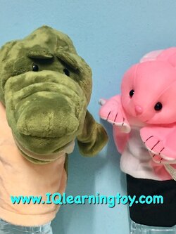 ชุดหุ่นมือประกอบการเล่านิทานเรื่องจระเข้กับกระต่าย เสริมสร้างจินตนาการได้ดี งานผ้าเนื้อนุ่ม สีสวย ส่งฟรี