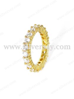 แหวนเพชรสวิสแถว 3 มม.รอบวง/ฝังหนามเตยร่วม/สีทองคำ22k