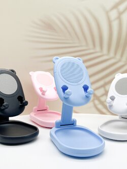 แท่นวางมือถือ แท่นวางโทรศัพท์ พร้อมกระจก ที่ตั้งมือถือ พับและปรับระดับได้