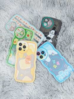 เคสโทรศัพท์ iPhone เคสซิลิโคน ขอบหยักลายการ์ตูน ครอบเลนส์กล้อง กันกระแทก สำหรับ11/13/13ProMax