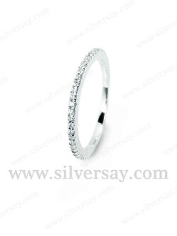 แหวนเพชรสวิส 1 มม.ไมโครแถวรอบวง/หนามเตย