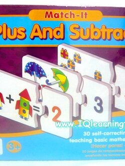 Match-It - จิ๊กซอว์( ชุด Plus and Subtract) ฝึก บวก ลบตัวเลข ผ่านจำนวนนับของรูปภาพสิ่งของรอบตัวเราค่ะ (2+)**(จัดส่งฟรีค่ะ)