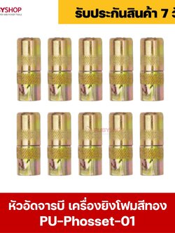RUBY SHOP หัวอัดจารบี เครื่องยิงโฟม-Phosset injection pump สีทอง รุ่น PU-Phosset-01
