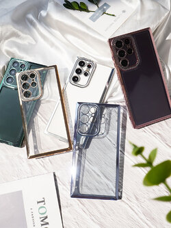 เคสโทรศัพท์ Samsung เคสใส ขอบโครเมียม กริตเตอร์ สำหรับ SS S22 Ultra/S21 FE/A53/A23/A13