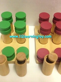 MONTESSORI Wooden SMELLING BOTTLES (Jars) with Tray - Sensorial กล่องสำรวจกลิ่น ( กล่องเทียบกลิ่น) ส่งฟรี