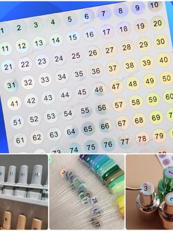 สติ๊กเกอร์หมายเลข สติ๊กเกอร์ตัวเลข ติดบนขวดสีทาเล็บ เลข1-100