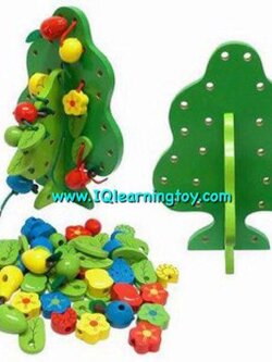 ของเล่นไม้- Fruit Tree ร้อยเชือกต้นไม้ต้นไม่สำหรับฝึกร้อยเชือก เป็นการฝึกกล้ามเนื้อมือ ฝึกสายตา เด็กๆจะเรียนรู้จักวงจรของต้นไม้ ส่งฟรี