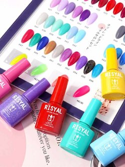 สีเจลทาเล็บ Risyal [60สี/เซต] ขนาด7.3ml พร้อมเบส,ท็อป