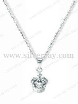 จี้มงกุฎติดรูปหัวใจ&ไม้กางเขน ฝังเพชรสวิสแถวรอบวง