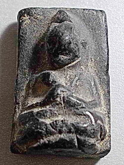 พระอุปคุต เนื้อผงใบลาน หลังยันต์ ลพ.คร้าม วัดพระเงิน นนทบุรี