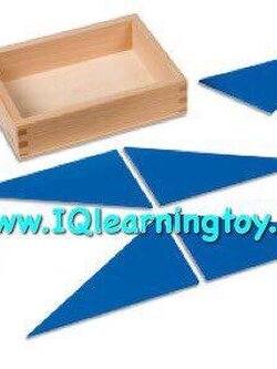 Montessori-Constructive Triangle ชุดกล่องสามเหลี่ยมสีฟ้า สอนพื้นฐานหลักคณิตศาสตร์และความคิดสร้างสรรค์ ส่งฟรี