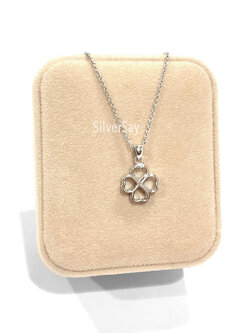 จี้ใบโคลเวอร Clover 4 ฉลุรูปหัวใจสี่ทิศ