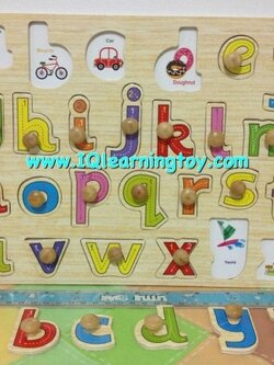 ของเล่นไม้ - ภาพตัดต่อพยัญชนะ abc. เพื่อเตรียมฝึกเขียน เป็นชุดพยัญชนะภาษาอังกฤษ a-z แบบตัวเขียนเล็ก มาพร้อมคำศัพท์ภาษาอังกฤษพร้อมรูปภาพ ส่งฟรี