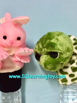 ชุดหุ่นมือเล่านิทานเรื่องกระต่ายกับเต่า เสริมสร้างจินตนาการได้ดี งานผ้าเนื้อนุ่ม สีสวย ส่งฟรี