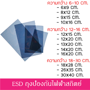 ถุงป้องกันไฟฟ้าสถิตย์ Anti Static Bags อุปกรณ์แพคของ