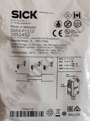 GSE6-P1112 1052452 SICK Photoelectric Sensor