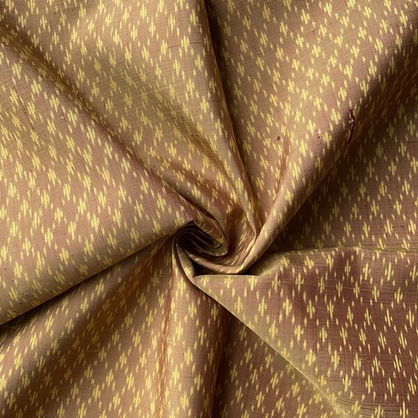 Mudmee (Thai Ikat) Native Silk, Rang Hae Pattern, Golden Brown