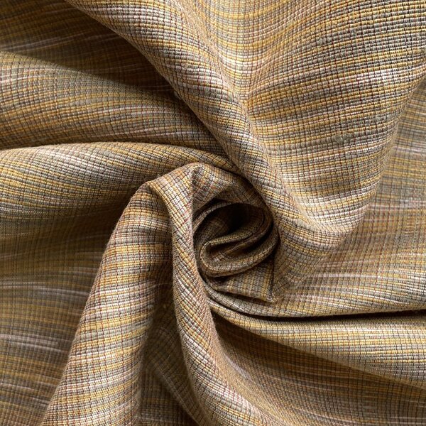 Contemporary Ikat Silk, Heavy Weight, Speckled Pattern, Light Yellow Beige