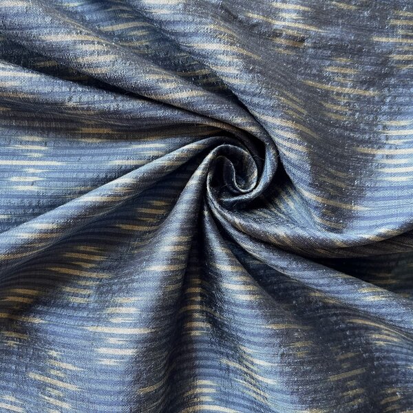 Ikat Silk, 2-Shaft, Lantern Pattern, Indigo Blue