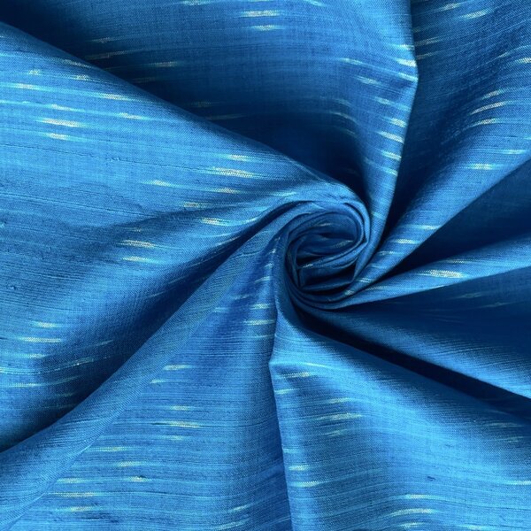 Ikat Native Silk, Dok Kaew Pattern, Light Blue