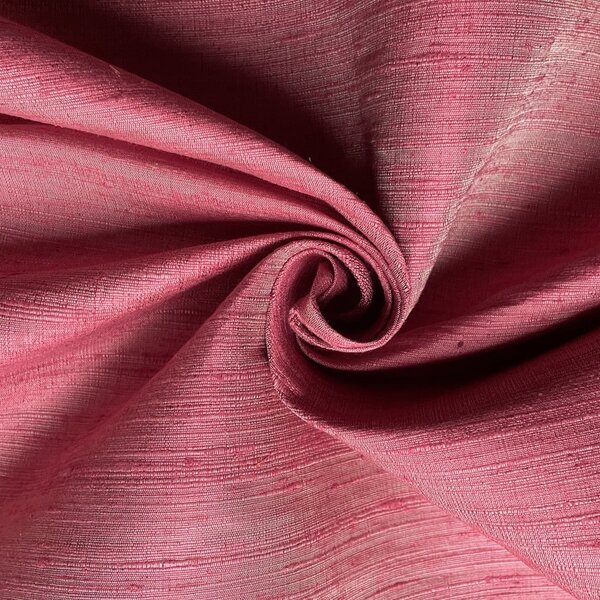 Naturally Dyed Slubbed Silk, Heavy Textured, Lac Pink-Red