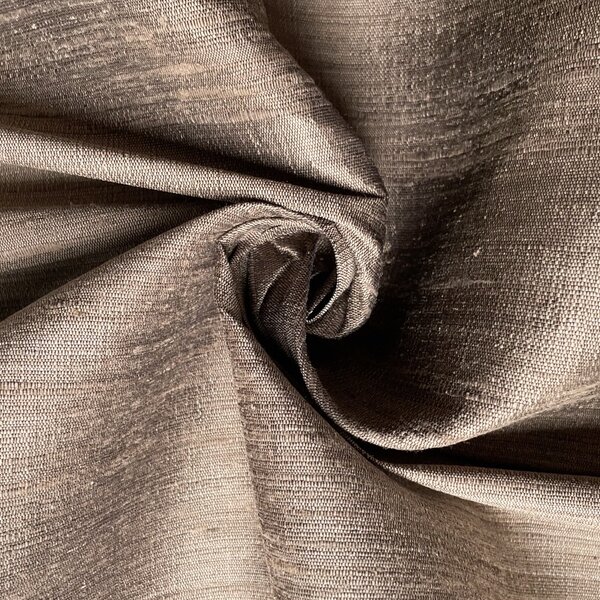 Naturally Dyed Slubbed Silk, Heavy Textured, Coffee Brown