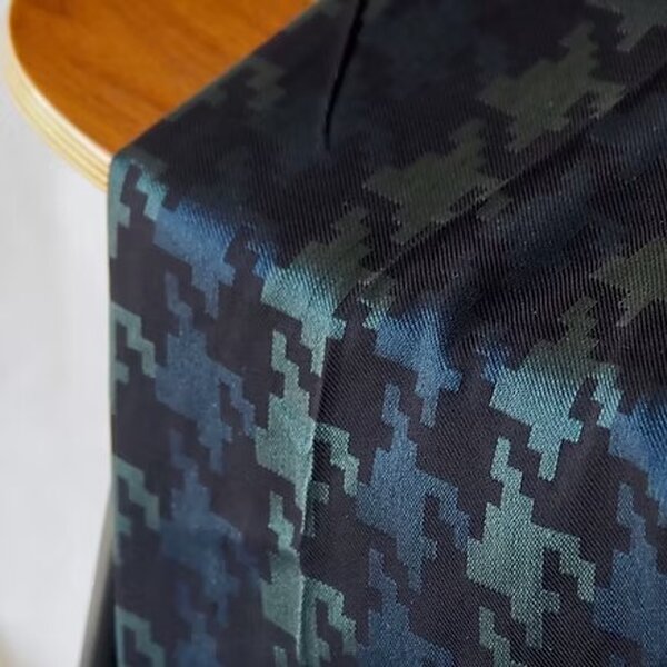 Machine-Woven Spun Silk, Wide Width, Black
