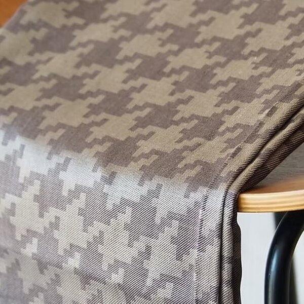 Machine-Woven Spun Silk, Wide Width, Cream and Brown