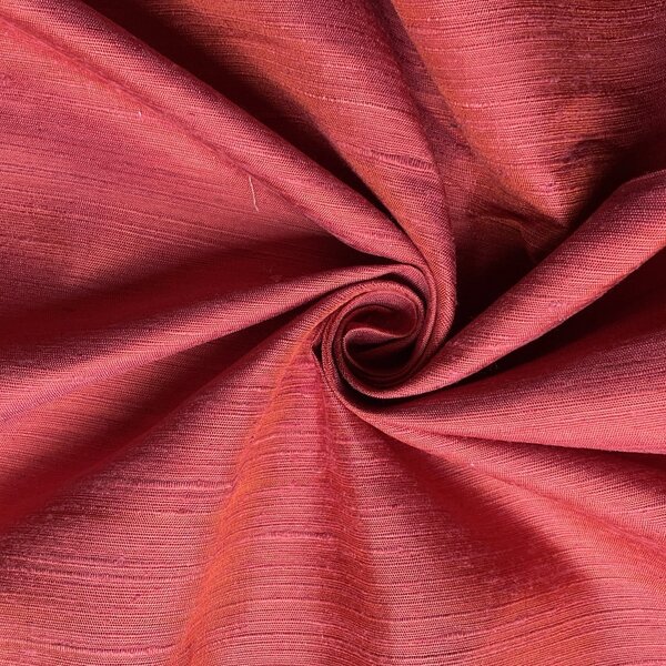 Naturally Dyed Slubbed Silk, Heavy Textured, Natural Lac Red