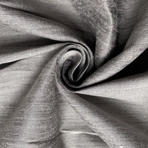 Naturally Dyed Slubbed Silk, Heavy Textured, Grey