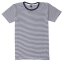 เสื้อยืดคอกลมลายทางริ้วเล็ก S030 (สีขาวกรมเข้ม)