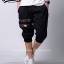 กางเกงสามส่วน พรีเมี่ยม ผ้า COTTON รหัส SST 315 S สีดำ แถบเงิน