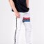 กางเกง JOGGER พรีเมี่ยม ผ้า COTTON รหัส SST 622 TAX JAP RedBlue สีขาว แถบแดงน้ำเงิน