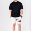 กางเกงขาสั้น พรีเมี่ยม ผ้า COTTON รหัส SST 222 Brown สีขาว แถบน้ำตาล