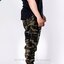 กางเกง jogger ขาจั๊ม ผ้าวอร์ม WT 677 B ลายทหาร แถบดำ