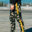 กางเกง Jogger ขาจั๊ม พรีเมี่ยม ผ้า วอร์ม รหัส WT 680 Y สีทหารเขียว แถบเหลือง