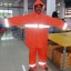 เสื้อกันฝนผู้ใหญ่ผ้าลามิเนตอย่างดี แบบชุดเสื้อและกางเกง สีเขียวสะท้อนแสง