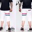 กางเกงสามส่วน พรีเมี่ยม ผ้า วอร์ม รหัส WT322 Red Blue สีขาว แถบแดง ฟ้า