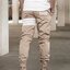 กางเกง JOGGER พรีเมี่ยม ผ้า COTTON รหัส SST 601 W สีครีม แถบขาว SUMMER SALE