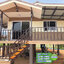 5-035 บ้านน็อคดาวน์ยกสูง 2 เมตร ทรงจั่วมุกซ้อน สีน้ำตาล