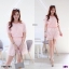 เซตลูกไม้ #สาวอวบ เสื้อ+กางเกงขาสั้นแต่งแถบสี TW5795
