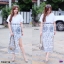 เซต #สาวอวบ เสื้อคร็อป+กางเกงกระโปรง Versace TW5739