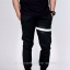 กางเกง JOGGER พรีเมี่ยม ผ้า COTTON รหัส SST 615 B SN สีดำ แถบดำงู SUMMER SALE