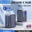 Hagibis USB C Docking Station Dual Monitor, LED Strip Light Type-C with HDMI, M.2 SSD Enclosure, 100W Power Delivery, USB 3.1, Ethernet, SD/TF U100 Pro