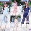 Set #สาวอวบ เสื้อลูกไม้แขนสั้น+กางเกงลูกไม้ขายาว TW5466