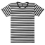 เสื้อยืดคอกลมลายทางครึ่งนิ้ว S022 (สีขาวดำ)