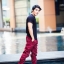 กางเกง jogger JG 605 แดงเลือดหมู